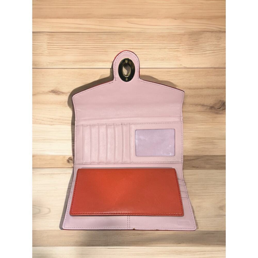 Y2K Coach Ashley Turnlock Leather Envelope Wallet - Picture 6 of 9